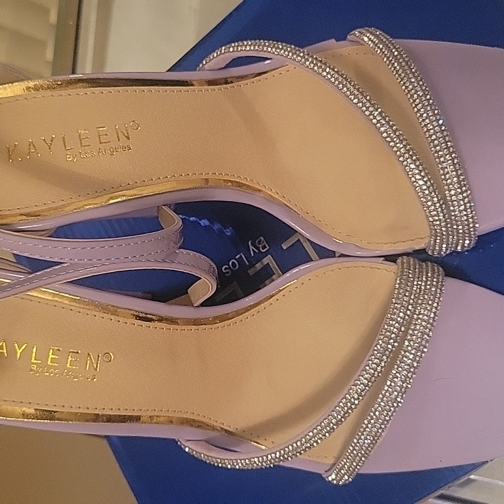 Rhinestone Lilac Block heels - Picture 4 of 4